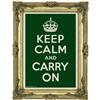 Buy this Poster: Design: Keep Calm and Carry On; Colour: Gold on Green; See detailed product info and choose sizing options on next screen.