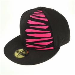 Front pic of 'Tiger' New Era 59FIFTY Baseball Cap, Pink on Black