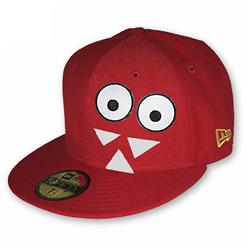 Front pic of 'Hook and Loop Edition - Monster' New Era 59FIFTY Baseball Cap, Black on Red