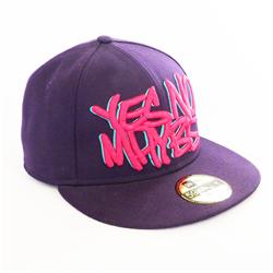 Front pic of 'Scrawl' New Era 59FIFTY Baseball Cap, Pink on Purple